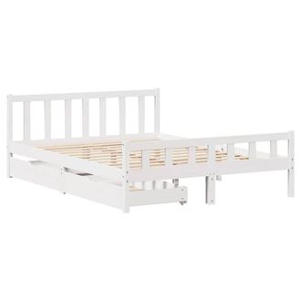 Berkfield Home Full Bed Frame without Mattress White 150x200 cm King Size Solid