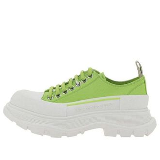 Alexander McQueen (WMNS) Alexander McQueen Tread Slick Low Lace Up Lime Green White 611705W4MV23514