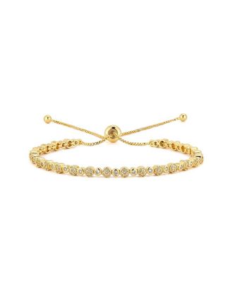 Chloe and Madison Chloe And Madison Plated Cz Adjustable Bracelet