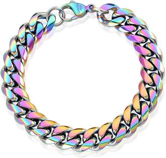 Crucible Jewelry Crucible Los Angeles Mens 12mm Stainless Steel Curb Bracelet