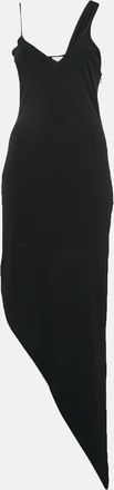 Lama Jouni Black Jersey Asymmetric Sleeveless Dress