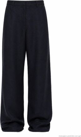 Cellar Door Black Relaxed Fit Owen Linen Trousers