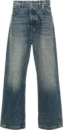 Rhude mid-rise wide-leg jeans - men - Polyester/Cotton/Cotton - 33 - Blue
