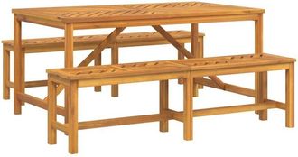 vidaXL Vidaxl - Conjunto De Comedor De Jard&iacute;n 3 Pcs Marr&oacute;n 150 X 90 X 74 Cm