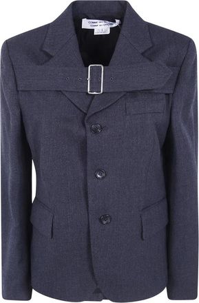 Comme Des Gar&ccedil;ons Jassen, Dames, Grijs, M, Wol, Wool Thick Gabardine Belt Jacket