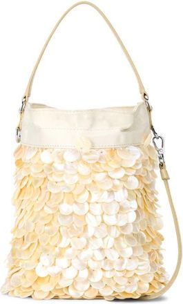 Staud Mini Lila Pearl Paillette Bucket Bag in Cream at Nordstrom