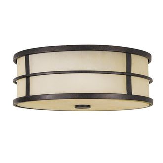 Netlighting Fusion 3 Light Flush Mount Ceiling Light Bronze E27