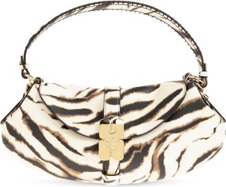 Ganni Animal Print Tas - Dames - Schoudertassen - Beige - ONE Size - Leer - Tassen