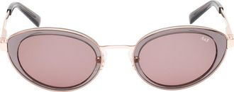 Abercrombie & Fitch 50mm Oval Sunglasses in Shiny Violet /Violet at Nordstrom