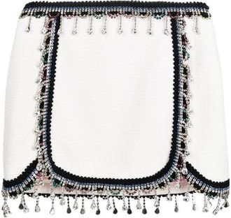 Dsquared2 crystal-embellished mini skirt - women - Polyester/other fibers/Acrylic/Viscose/Cotton/Polyester - 38 - White