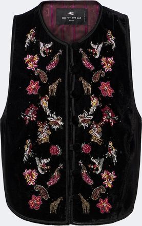 Etro Beaded velvet vest