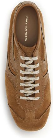 Dries Van Noten Womens Sneakers Tan Suede Trainers