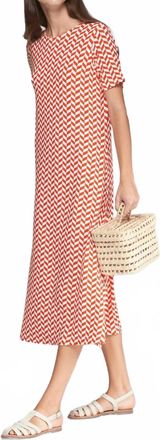 Vilagallo Clara Midi Dress In Red Geometric
