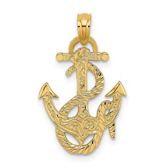 Diamond2Deal 14k Yellow Gold Polished Anchor Rope Charm