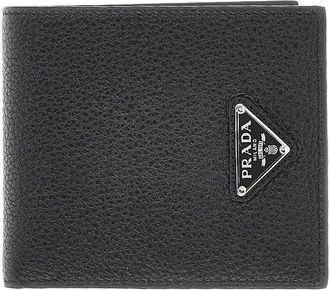 Prada Grained leather bi-fold wallet Man One Size