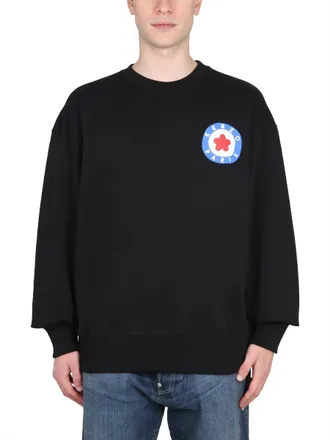 Kenzo Logo-Print Oversized Cotton Sweatshirt - Black