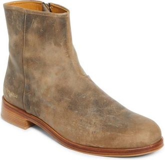 Common Projects Waxed Leather Zip Boot in Taupe at Nordstrom, Size 11Us