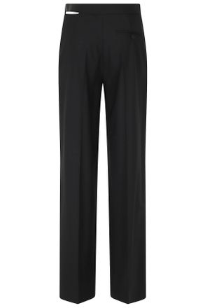 Semicouture Debbie Belted Leather Accent Straight-Leg Pants