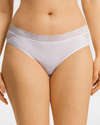 Hanro Cotton Delight Lace-Trim High-Cut Briefs
