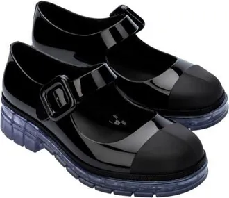 Melissa June Mary Jane Flat in Clear/black at Nordstrom, Size 10