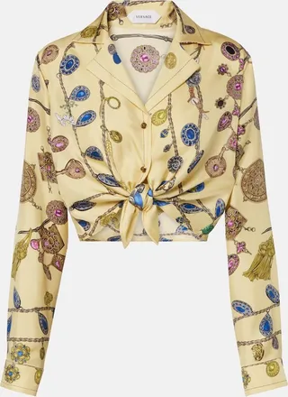 Versace Printed silk twill shirt