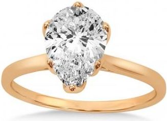 Allurez Solitaire Pear Shape Engagement Ring 14k Rose Gold
