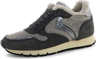 Voile Blanche Julia Genuine Shearling Sneaker in Grey at Nordstrom, Size 9Us