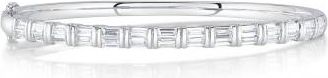 Allurez Baguette Lab Grown Diamond Bangle Bracelet 14K White Gold (2.34ct)