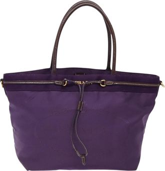 Prada Re-Nylon Purple Nylon Tote Bag (Pre-Owned)