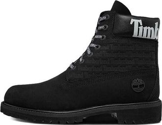Timberland 6-Inch Premium Logo Wide-Fit Boots Black Nubuck A1TUW