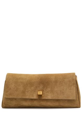 Khaite Audrey Suede Clutch - Brown - One Size