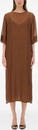 Alysi Abito midi con motivo a righe - Marrone