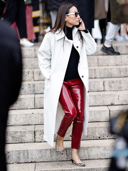 pantaloni vinile rossi