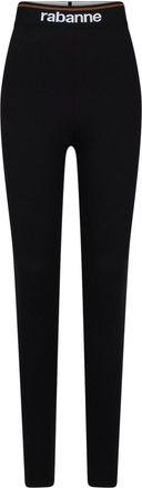 Paco Rabanne Bodyline logo-waistband leggings - women - Viscose/Polyamide/Elastane - S - Black