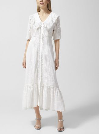 Rixo Womens Edina ruffled cotton voile dress