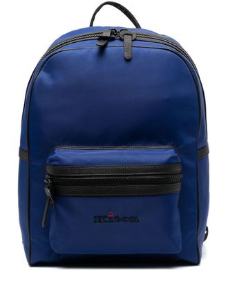 Kiton Rugzak met logoprint - Blauw