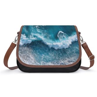 Generic Blue Ocean Summer Beach Waves Fashion Womens Crossbody Bags Novelty Handbag Shoulder Bag Purse