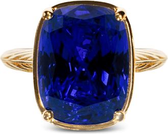 Sterling Forever Sterling Silver Elongated Cushion Sapphire CZ Cocktail Ring