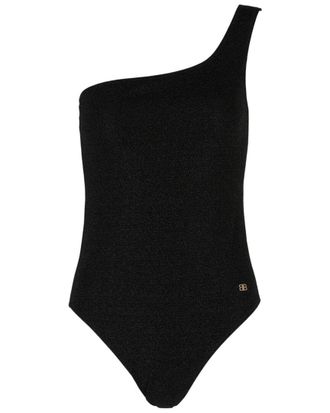 Balenciaga Asymmetric Lurex One-Piece Swimsuit