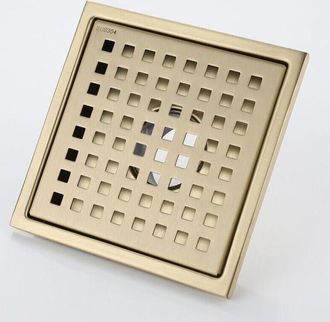 OEM Desag&uuml;e De Ducha Cuadrado De Acero Inoxidable Dorado De 15x15 Cm, Desag&uuml;e De Ducha Y Desag&uuml;e De Suelo Con Tapa