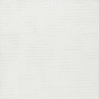 Beliani Alfombra Para Sal&oacute;n Estilo Moderno Forma Cuadrada Jacquard 160 Cm Pelo Corto Blanco Crema Tamirel