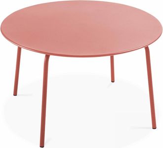 Oviala Mesa redonda de jard&iacute;n de acero arcilla de 120 cm