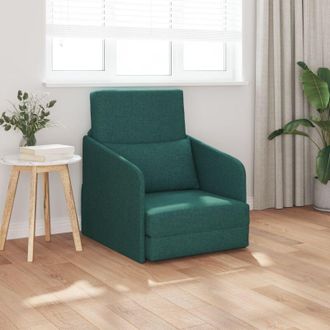 vidaXL Divano letto Verde scuro 65 x 80 x 83 cm Tessuto - Vidaxl