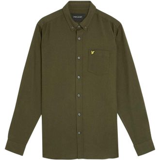 Lyle & Scott Herenoverhemd van flanel met lange mouwen en knoopsluiting (Diepe Diepten)