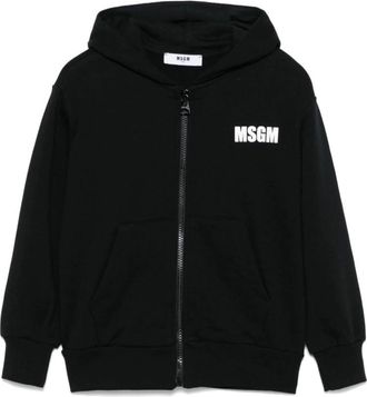 Msgm Zip-up Hoodie - male - MSGM - Kids Sweatshirts - Black - 10 Y - Kids