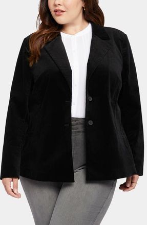 NYDJ Classic Velveteen Blazer in Black at Nordstrom, Size 4X