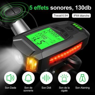 OEM Luz Para Bicicleta, Luz Recargable Por Usb Con Veloc&iacute;metro, Ciclocomputador, Potente Luz Led Delantera Y Trasera Para Bicicletas De Monta&ntilde;a - Crezuo