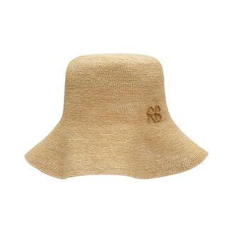 Ruslan Baginskiy Melange Bucket Hat met Monogram-versiering - Dames - Accessoires - Beige - Maat: ONE Size