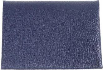 Herm&egrave;s Pre-owned Wallets, female, Blue, Size: ONE SIZE Pre-owned Calvi Duo Coin Case Wallet