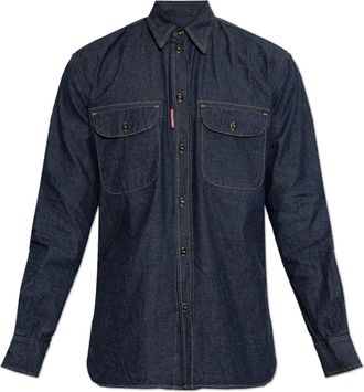 Dsquared2 Denim Shirt - Heren - Spijkeroverhemden - Blauw - 2XL - Denim - Overhemden